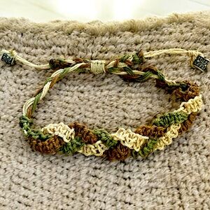 Earth Tone Macrame Bracelet – Handmade Adjustable Boho Style
